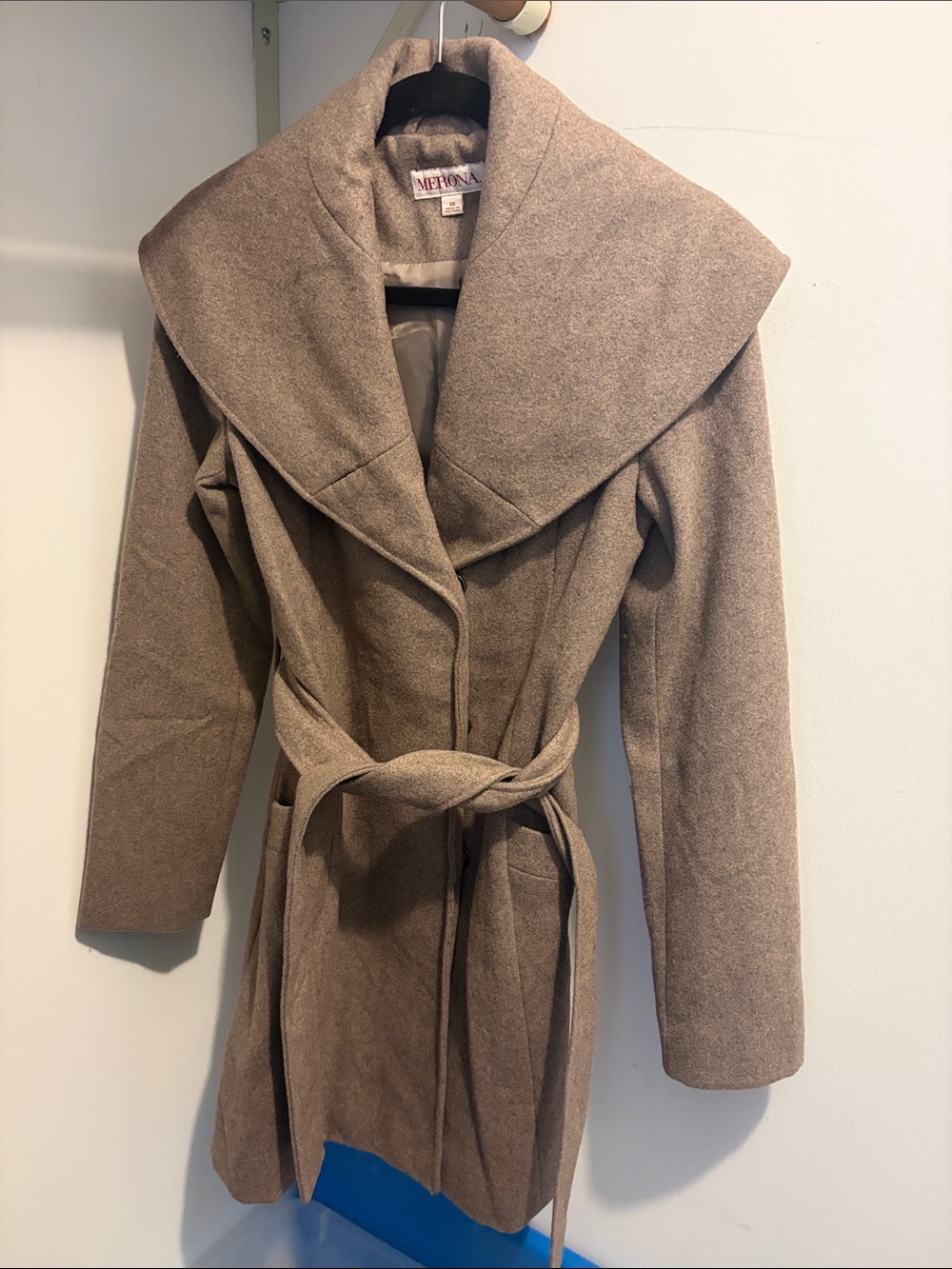 Merona Taupe Belted Trench Coat